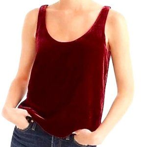 J. Crew Velvet Top in Delectable Red, New With Tags!